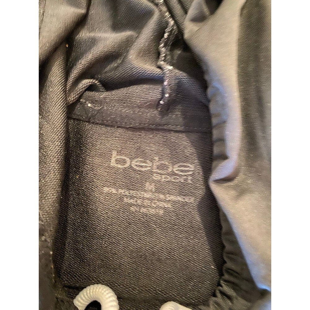 Bebe Hoodie‎ Athletic Top Black Size Medium Pullover  Womens Stylish comfortable - Picture 7 of 8